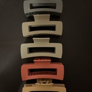 Set of 5 Rectangular Hair Clips